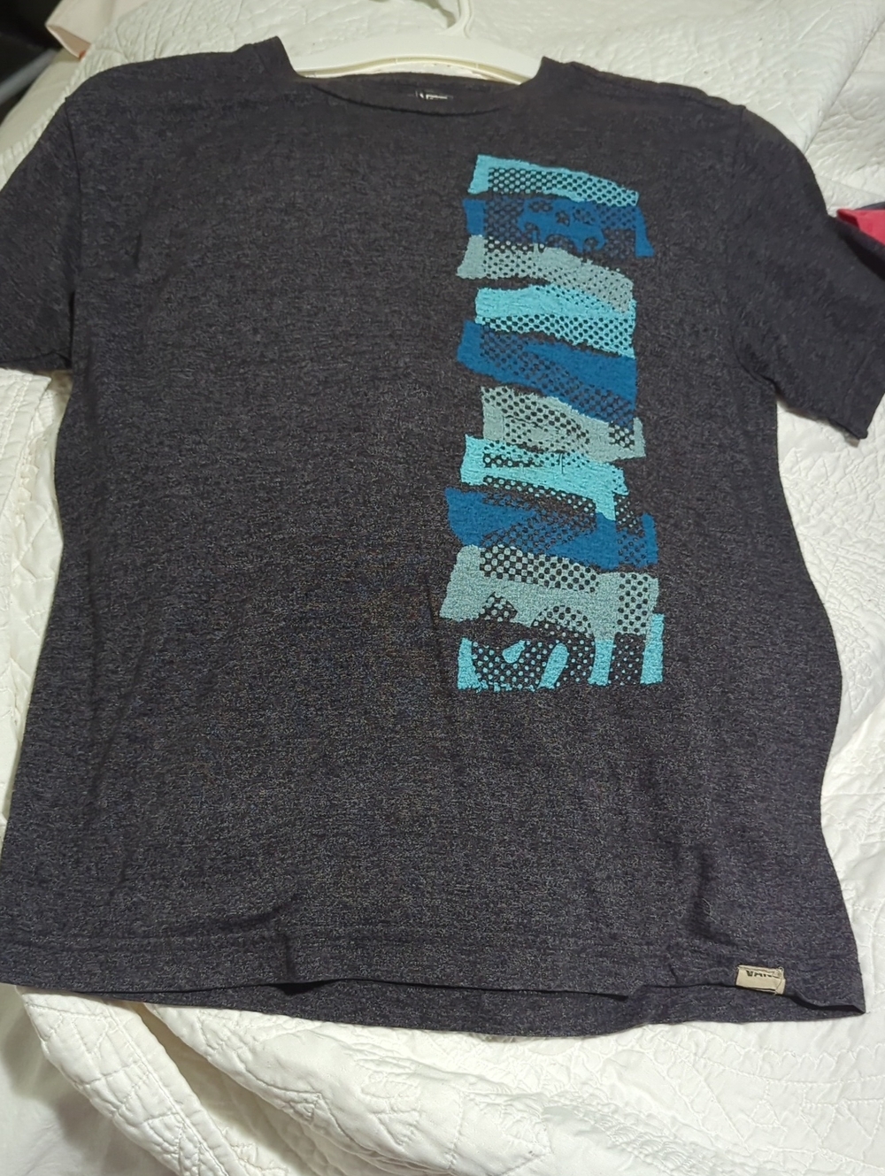 Men's Vans Charcoal Graphic Tee with Teal and Blue Accents